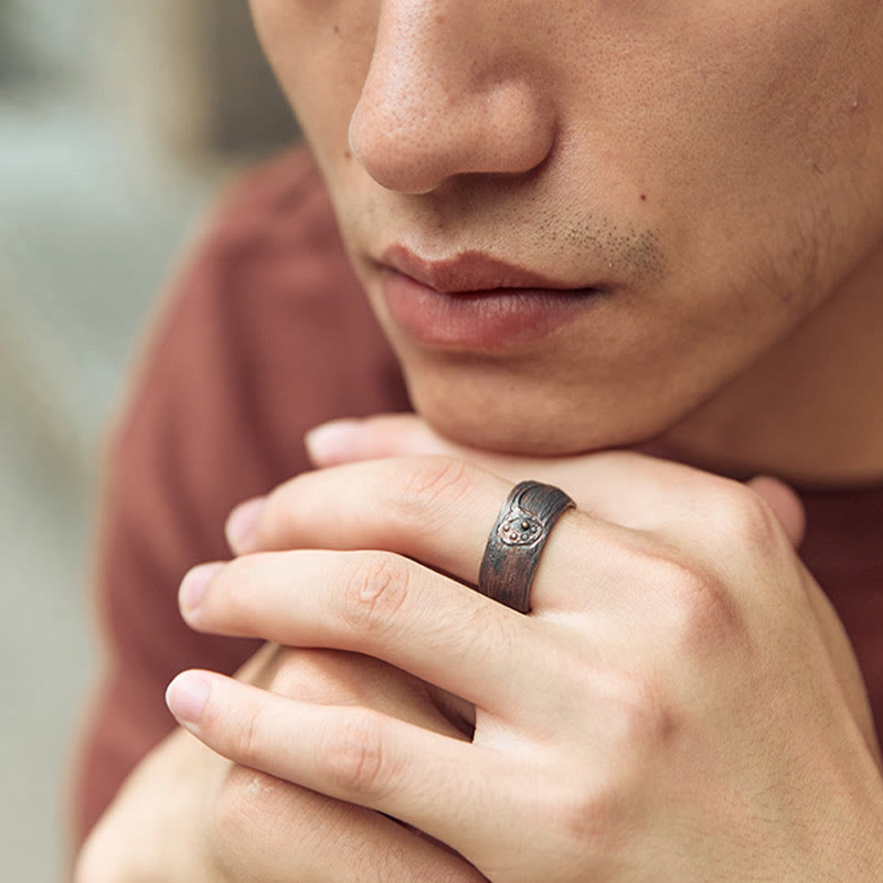 Adjustable 999 Sterling Silver & Copper Spiritual Protection Ring