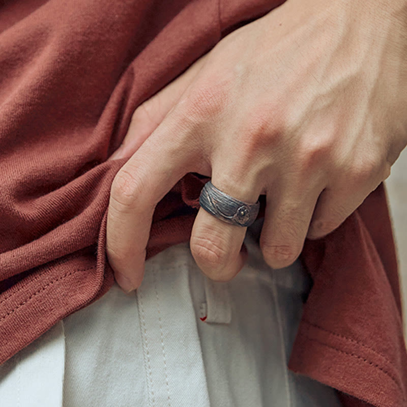 Adjustable 999 Sterling Silver & Copper Spiritual Protection Ring