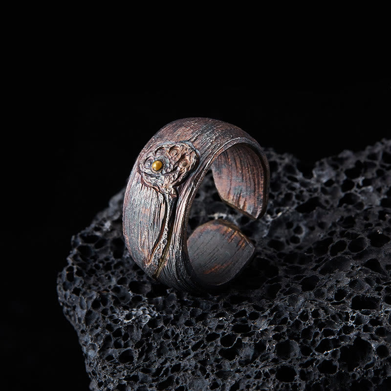 Adjustable 999 Sterling Silver & Copper Spiritual Protection Ring