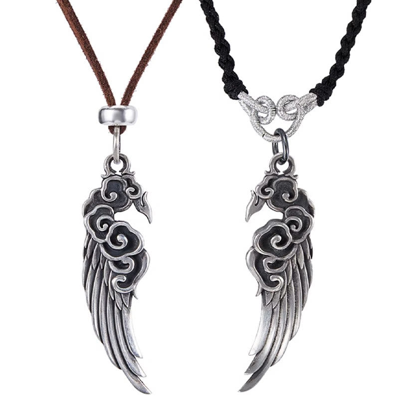 925 Sterling Silver Auspicious Clouds Wing Spiritual Necklace
