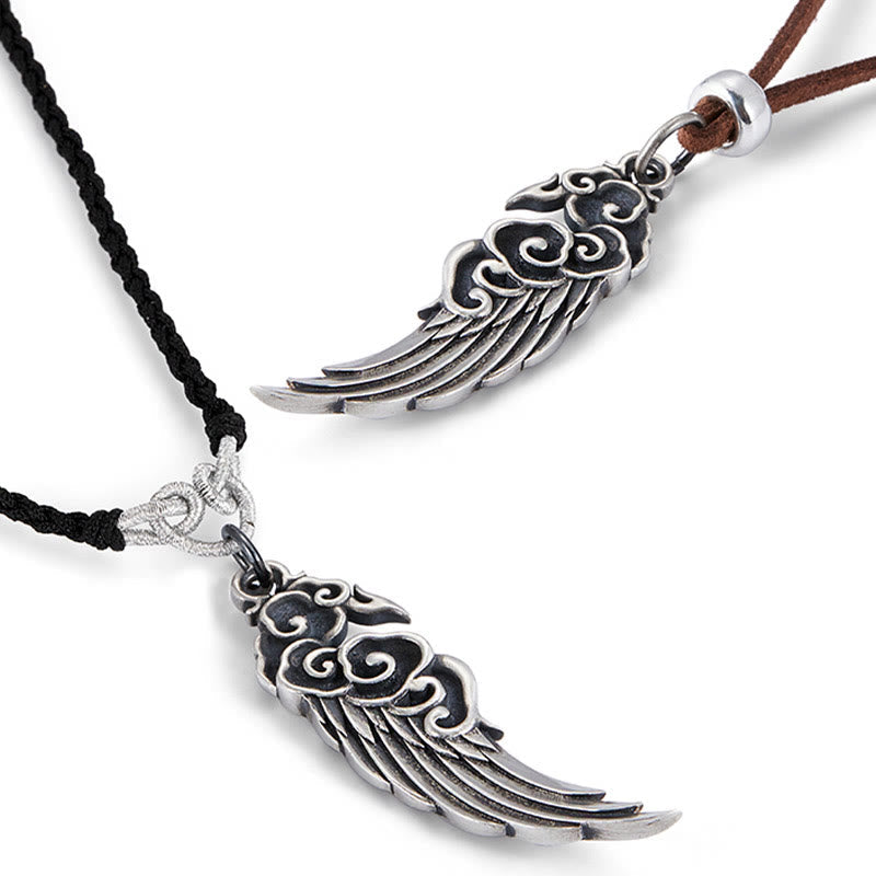 925 Sterling Silver Auspicious Clouds Wing Spiritual Necklace