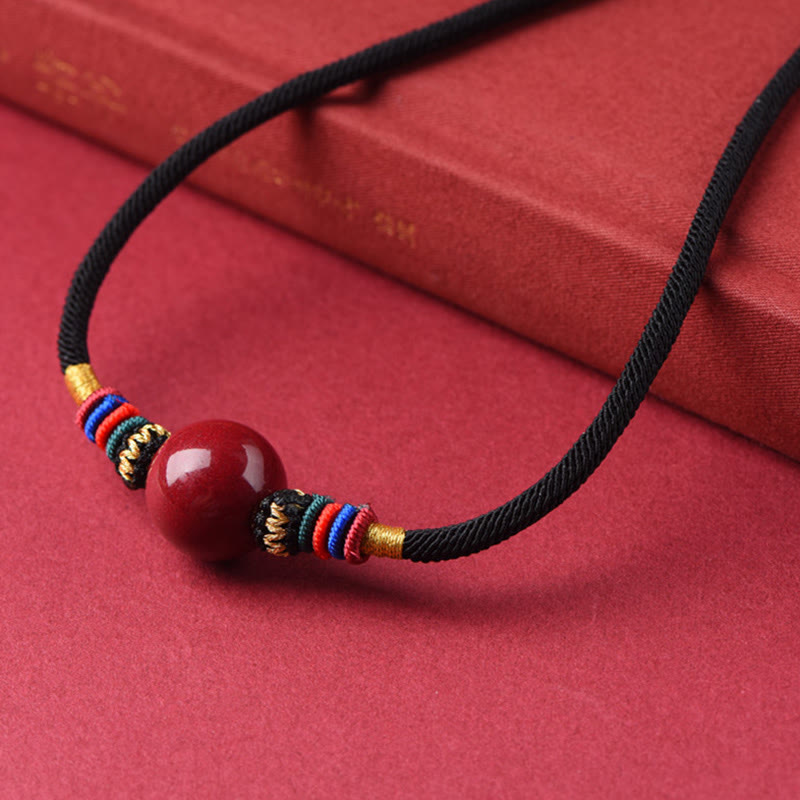 Cinnabar Lucky Bead Protection Necklace