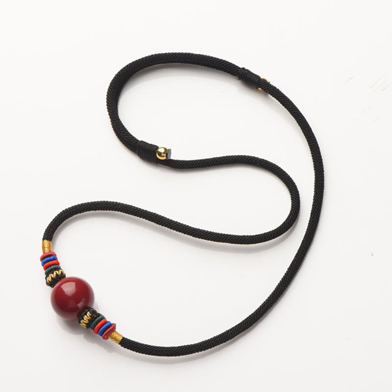 Cinnabar Lucky Bead Protection Necklace
