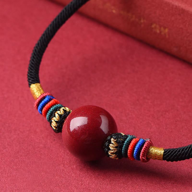 Cinnabar Lucky Bead Protection Necklace