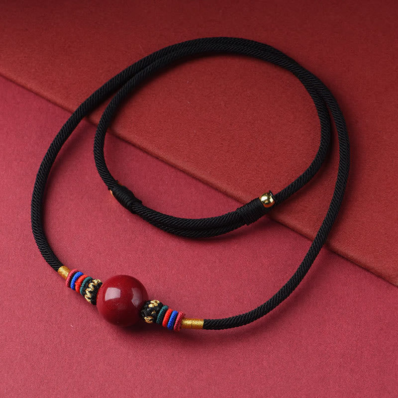 Cinnabar Lucky Bead Protection Necklace