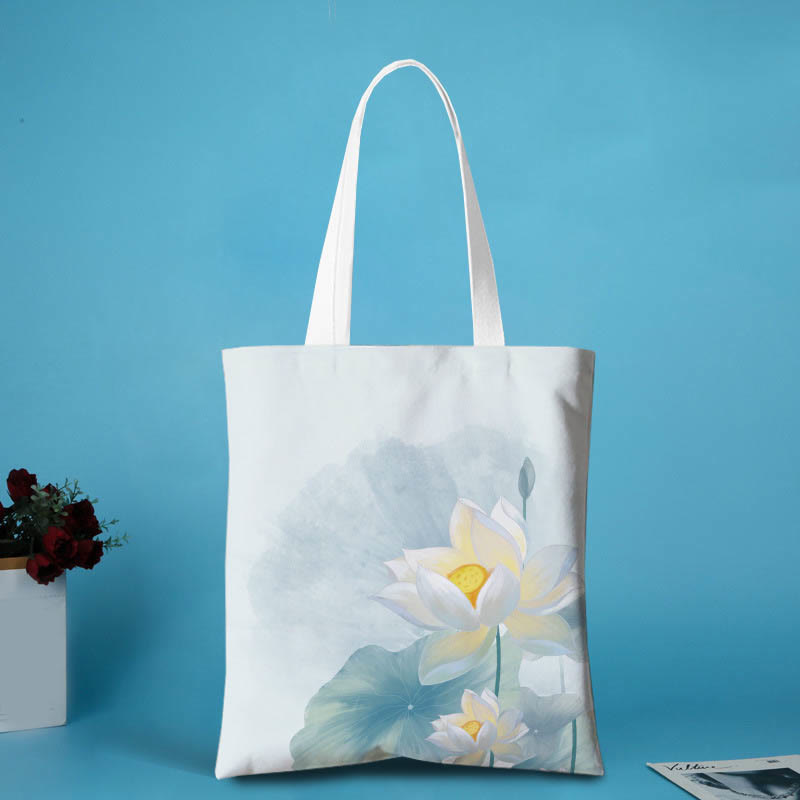 Canvas Metal Lotus Shoulder Bag for Yoga | Durable & Stylish