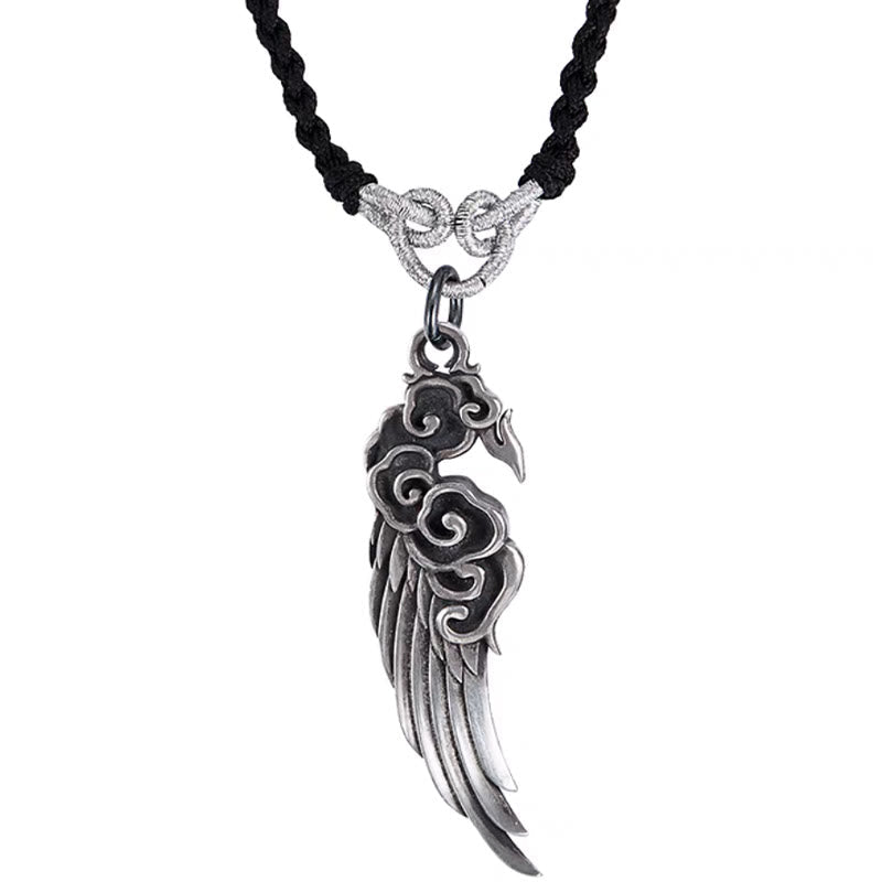 925 Sterling Silver Auspicious Clouds Wing Spiritual Necklace