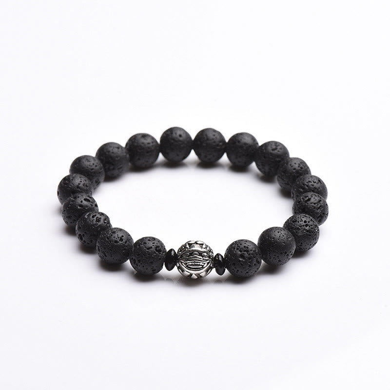 10mm Pixiu Wealth Bracelet with Lava Rock Beads