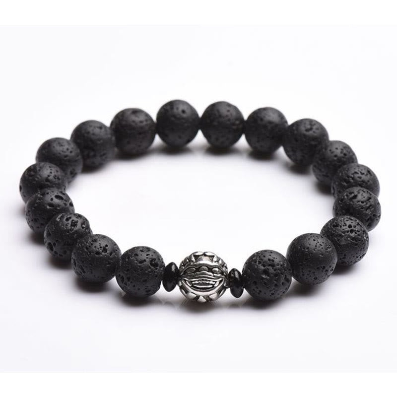 10mm Pixiu Wealth Bracelet with Lava Rock Beads