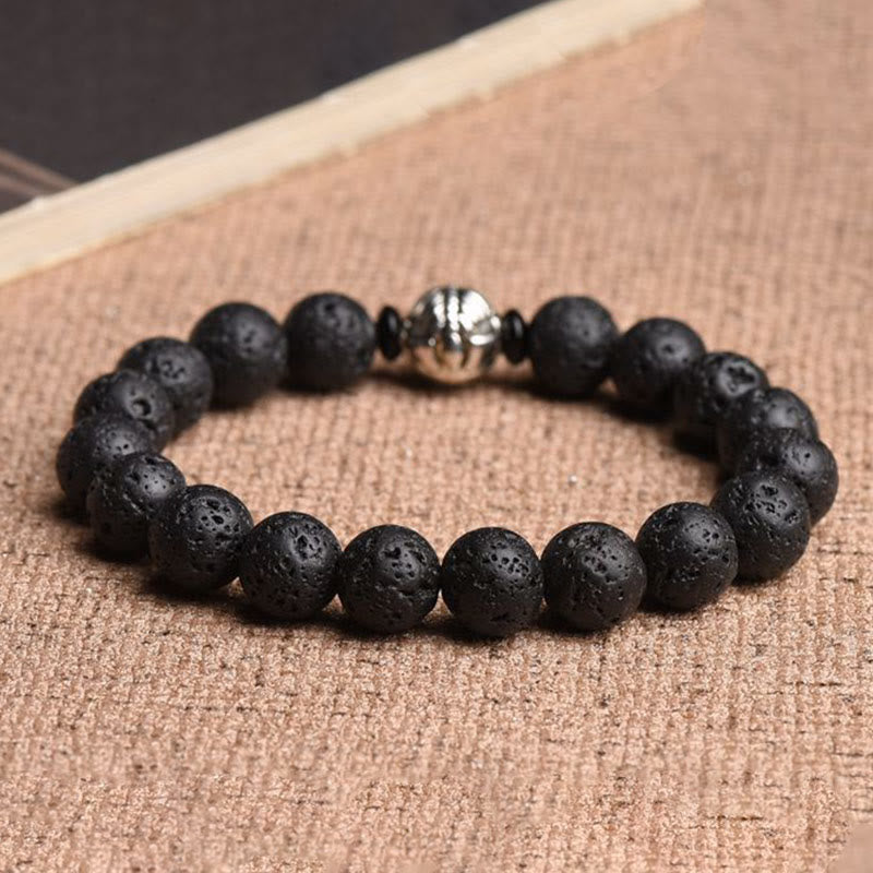 10mm Pixiu Wealth Bracelet with Lava Rock Beads