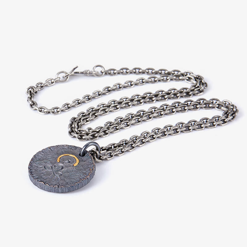 999 Sterling Silver Buddha Necklace Lotus Pendant for Inner Peace