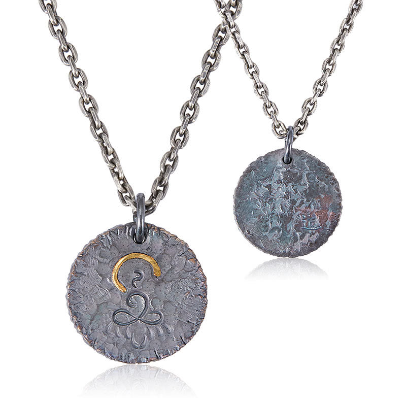 999 Sterling Silver Buddha Necklace Lotus Pendant for Inner Peace