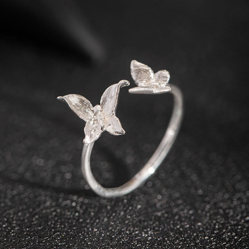 925 Sterling Silver Butterfly Love Ring for Spiritual Balance