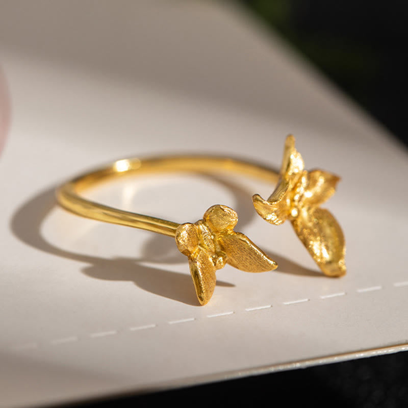 925 Sterling Silver Butterfly Love Ring for Spiritual Balance