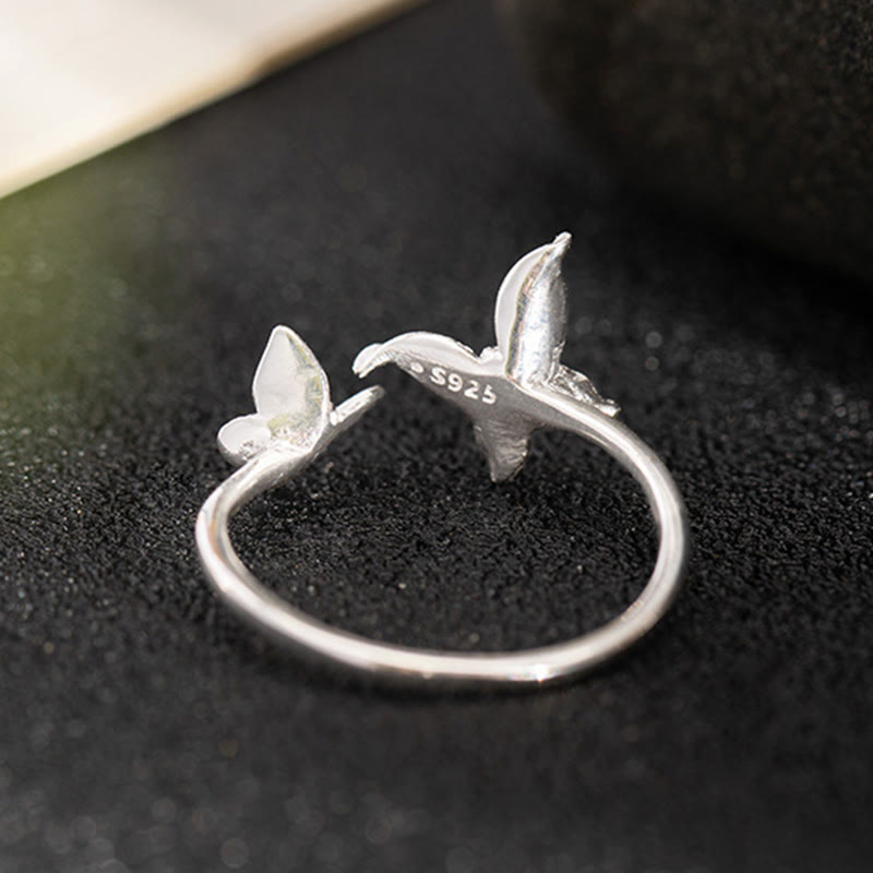 925 Sterling Silver Butterfly Love Ring for Spiritual Balance