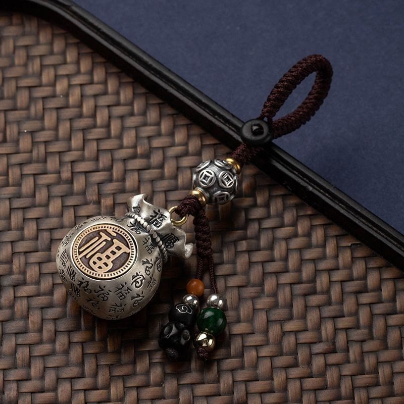 Fu Character Money Bag Key Chain for Daily Fortune & Wealth