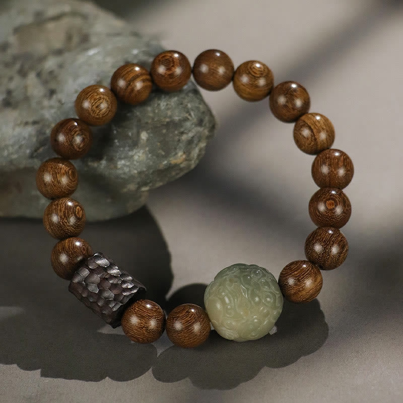 Pixiu Bracelet with Sandalwood & Bodhi Seed for Protection
