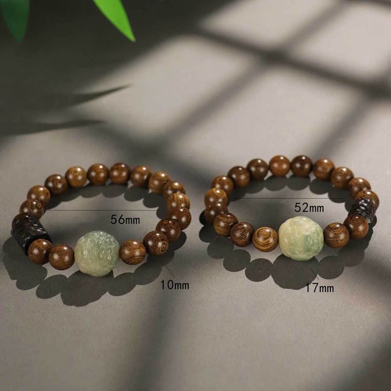 Pixiu Bracelet with Sandalwood & Bodhi Seed for Protection
