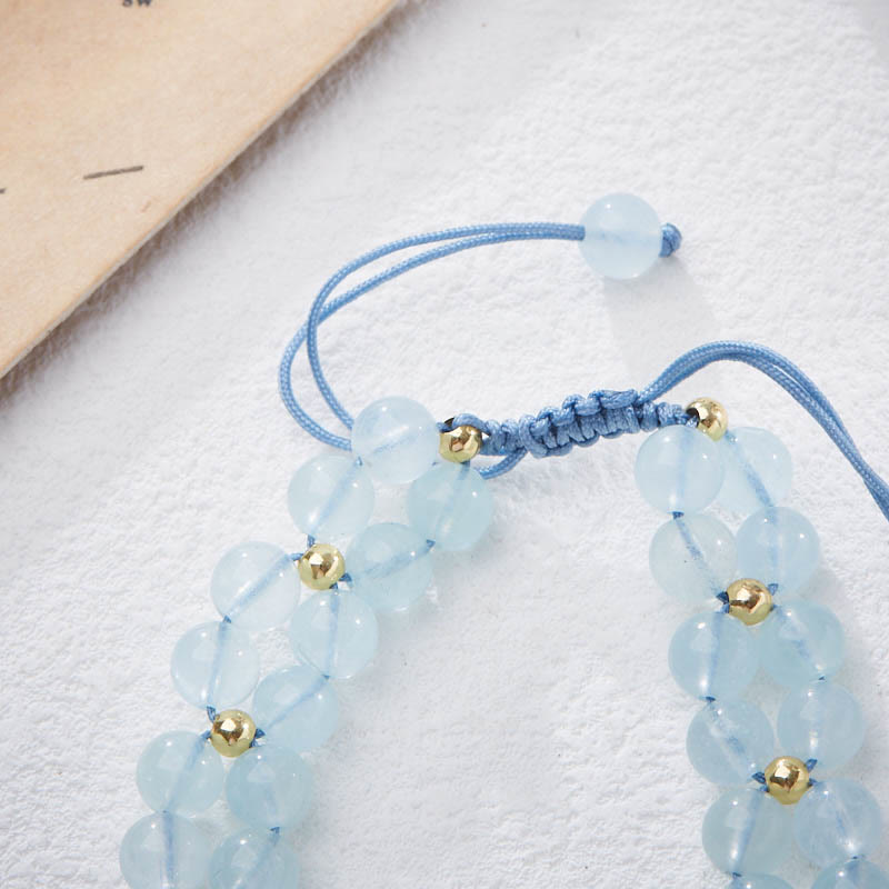 Aquamarine Amethyst Moonstone Healing Bracelet | 5-6mm Beads