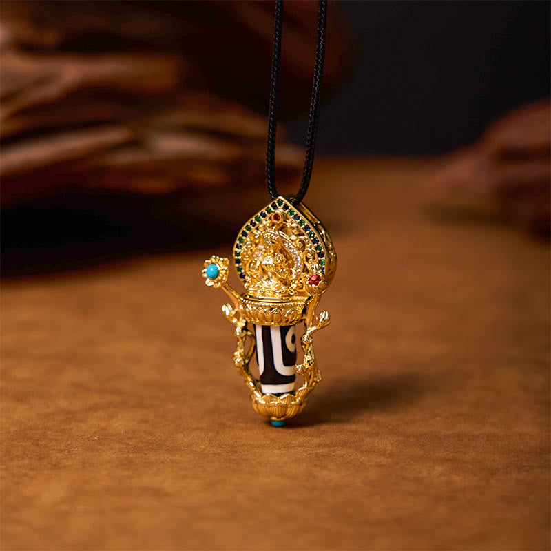 Manjusri Bodhisattva Dzi Bead Compassion Necklace