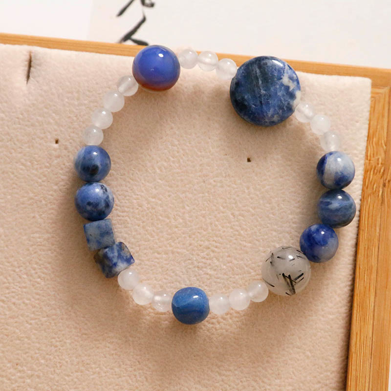 Blue Aventurine and Jade Meditation Bracelet 17cm