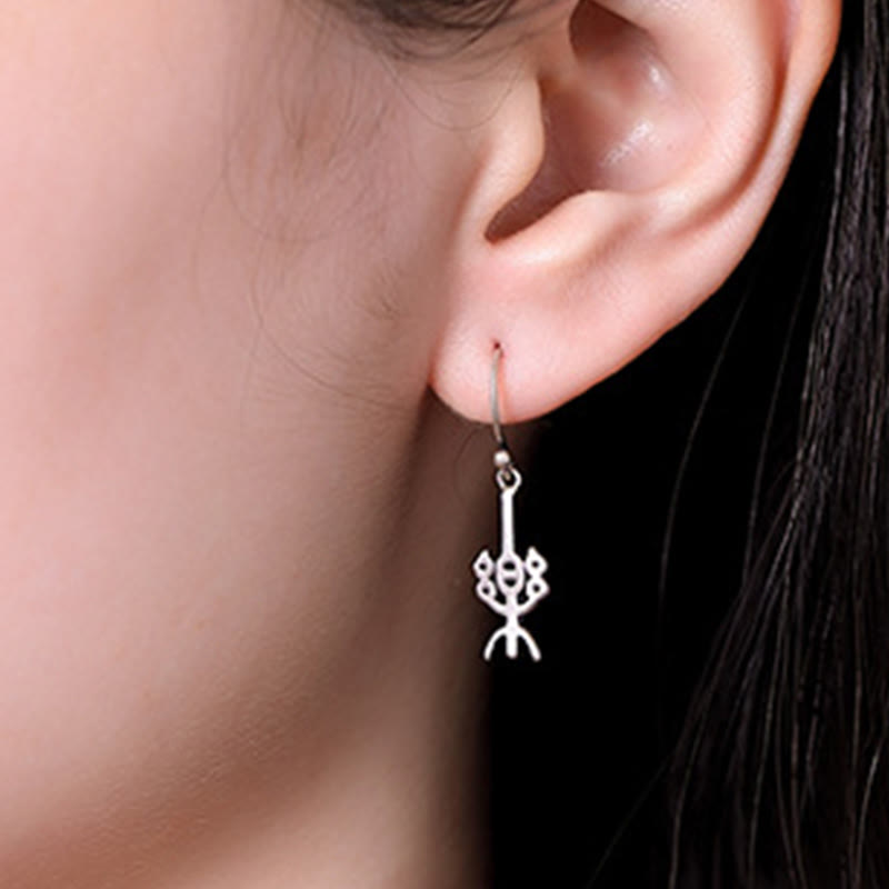 925 Sterling Silver Spiritual Protection Earrings | Ping An & Xi Le