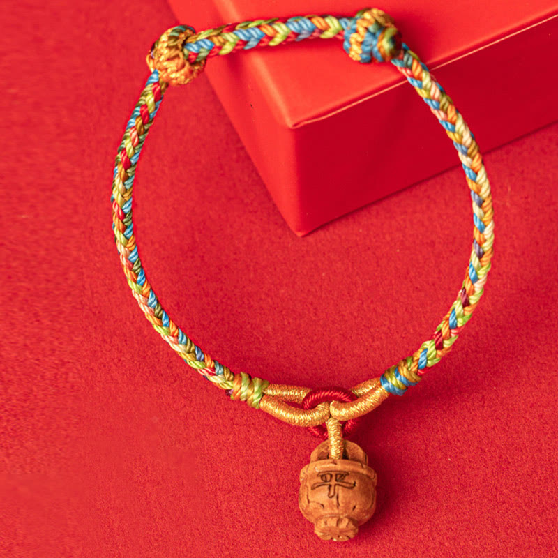 Peach Wood Fu Character Spiritual Bracelet for Protection