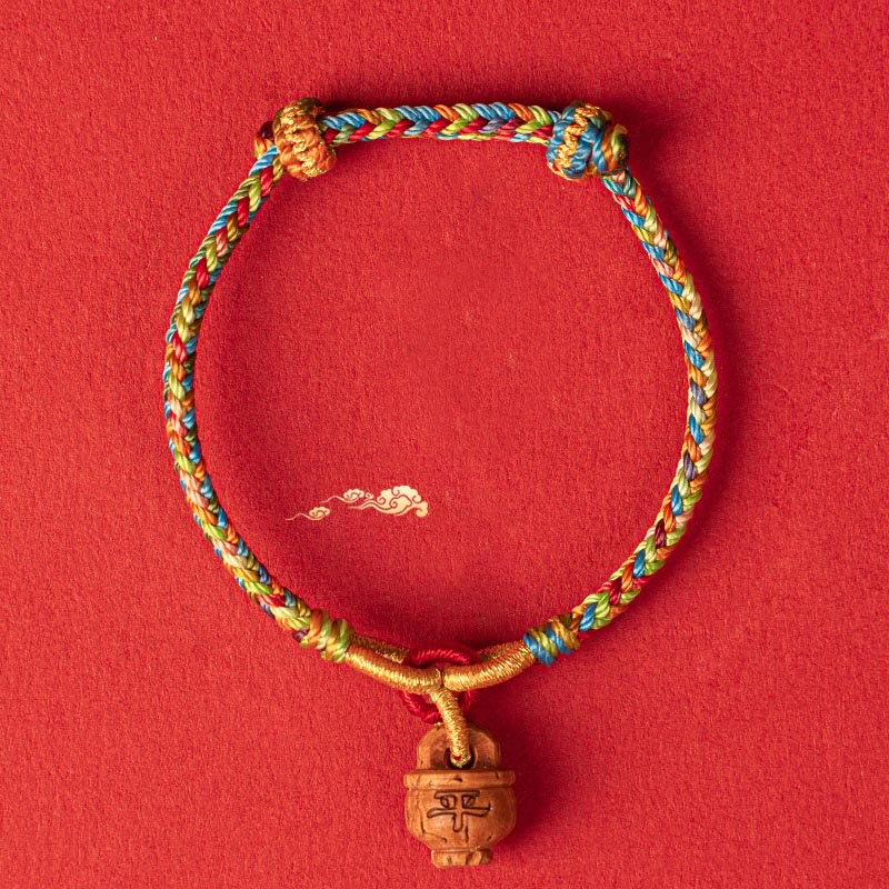 Peach Wood Fu Character Spiritual Bracelet for Protection