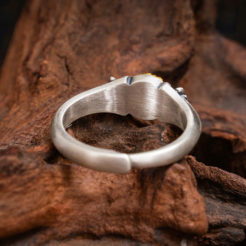 925 Sterling Silver Gold Bodhisattva Tara Protection Ring