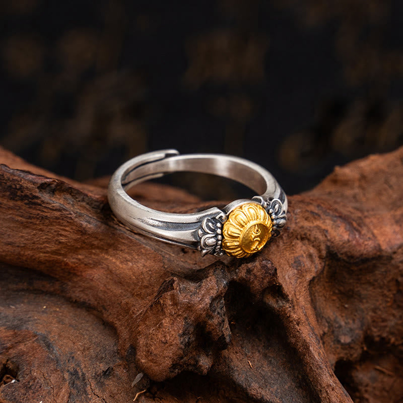925 Sterling Silver Gold Bodhisattva Tara Protection Ring