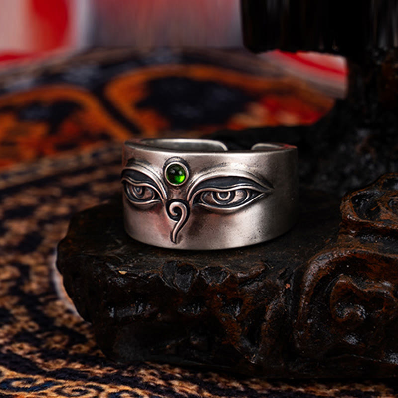 925 Sterling Silver Bodhisattva Tara Calm Adjustable Ring