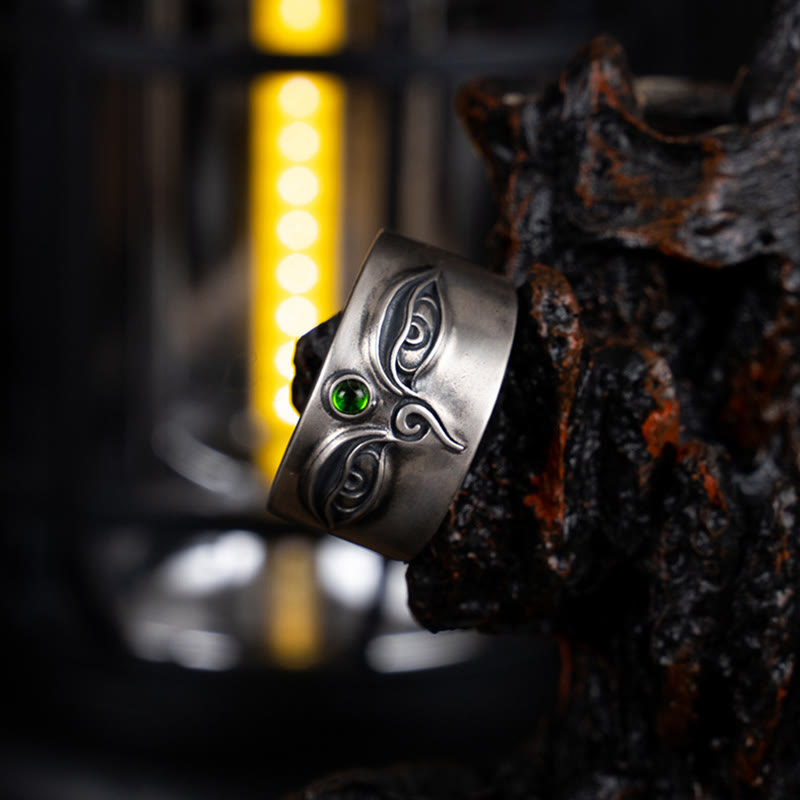 925 Sterling Silver Bodhisattva Tara Calm Adjustable Ring