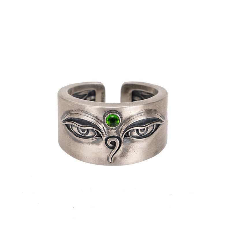 925 Sterling Silver Bodhisattva Tara Calm Adjustable Ring