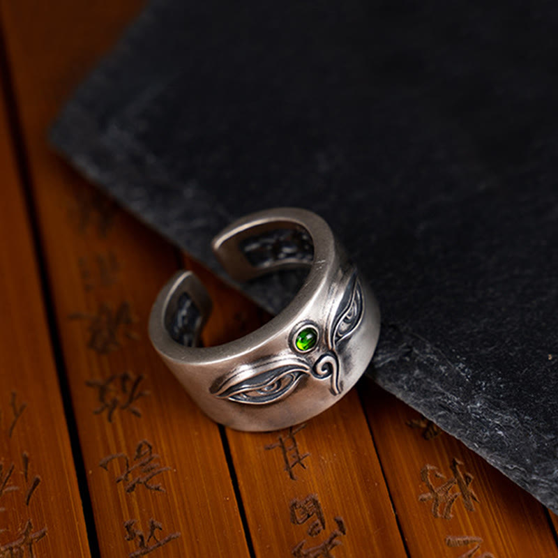 925 Sterling Silver Bodhisattva Tara Calm Adjustable Ring