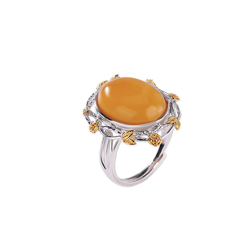 Amber & Silver Spiritual Focus Ring