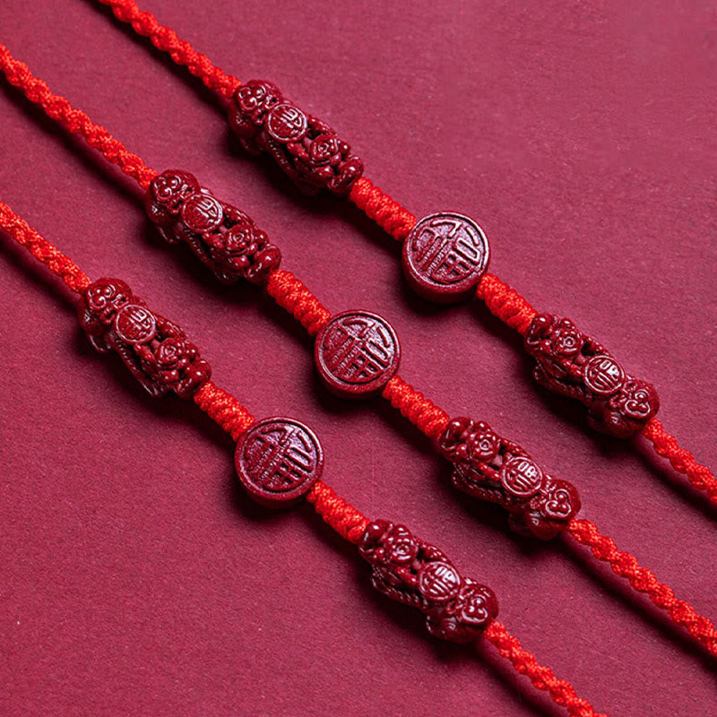 Cinnabar PiXiu Red String Belly Chain for Calm Blessing
