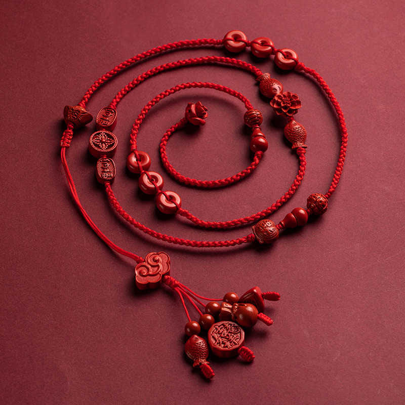 Cinnabar Red String Belly Chain for Calm & Blessings