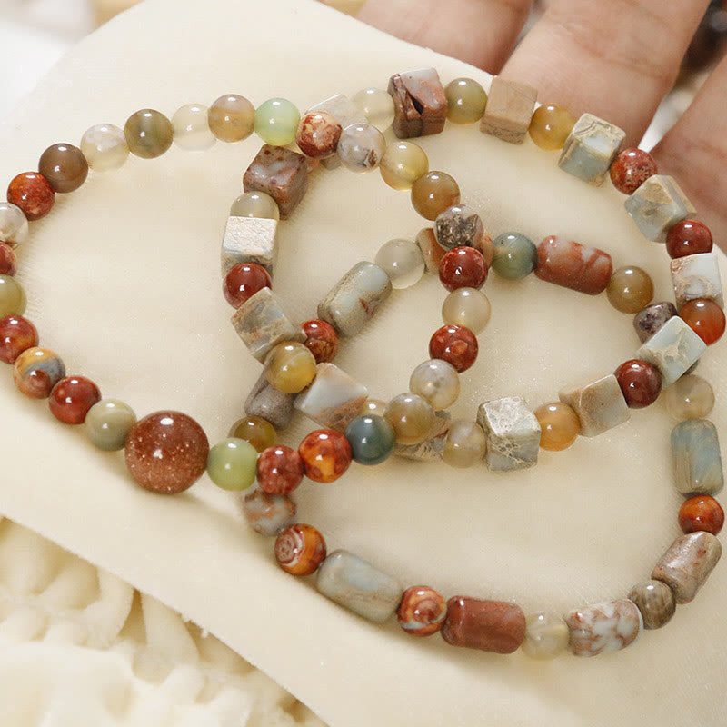 Red Agate & Shoushan Stone Calm Blessing Bracelet Unisex