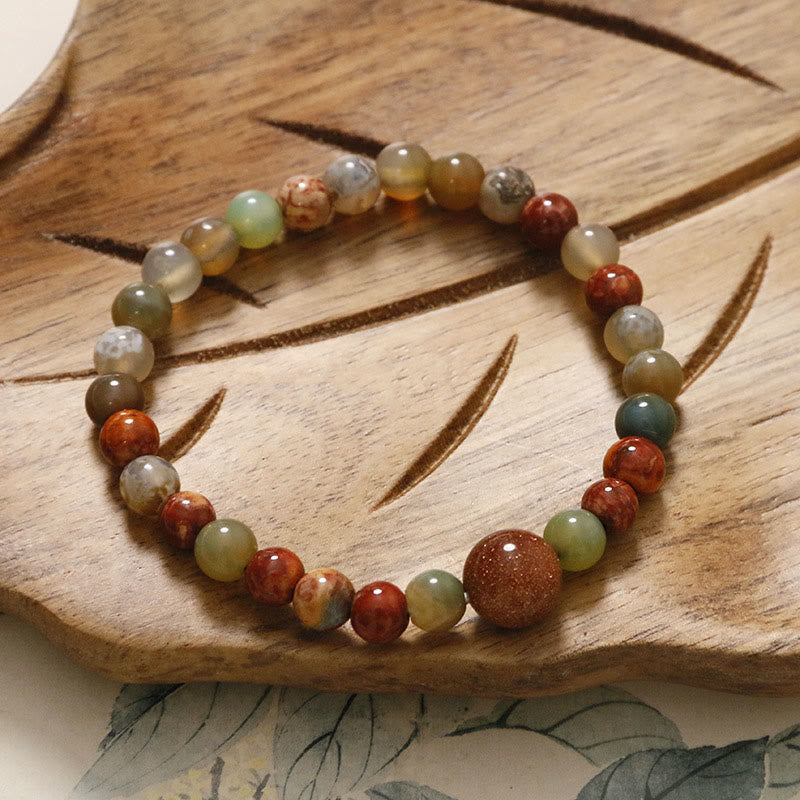 Red Agate & Shoushan Stone Calm Blessing Bracelet Unisex