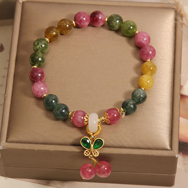 Tourmaline Jade Butterfly Wisdom Bracelet for Emotional Healing