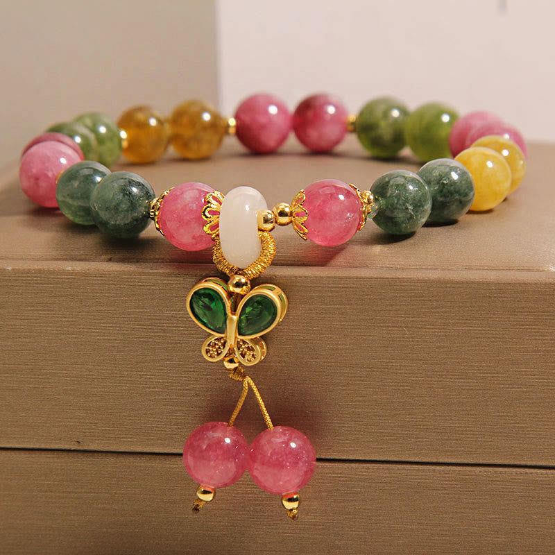Tourmaline Jade Butterfly Wisdom Bracelet for Emotional Healing