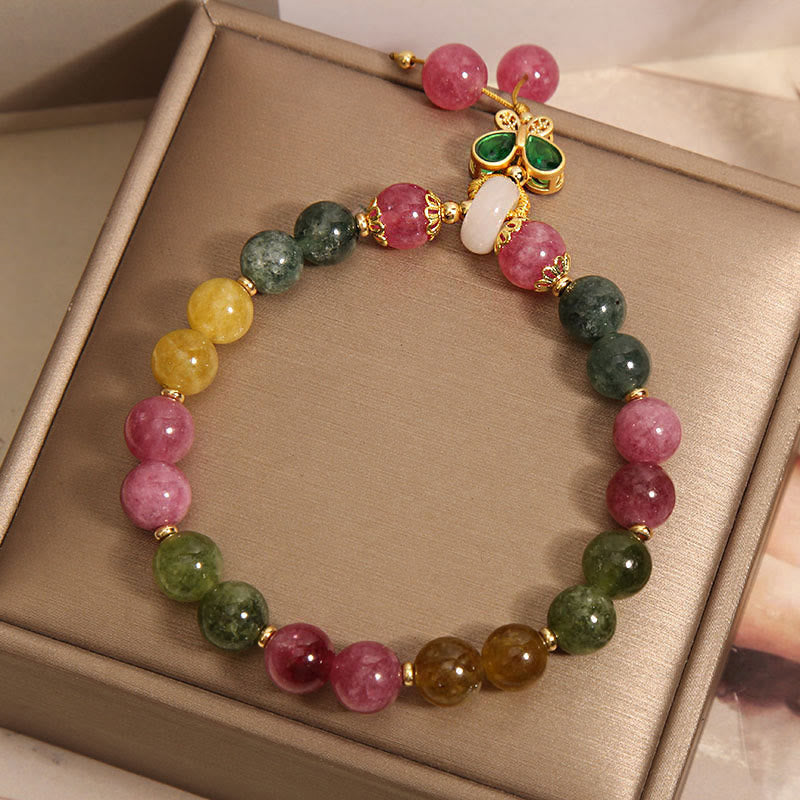 Tourmaline Jade Butterfly Wisdom Bracelet for Emotional Healing