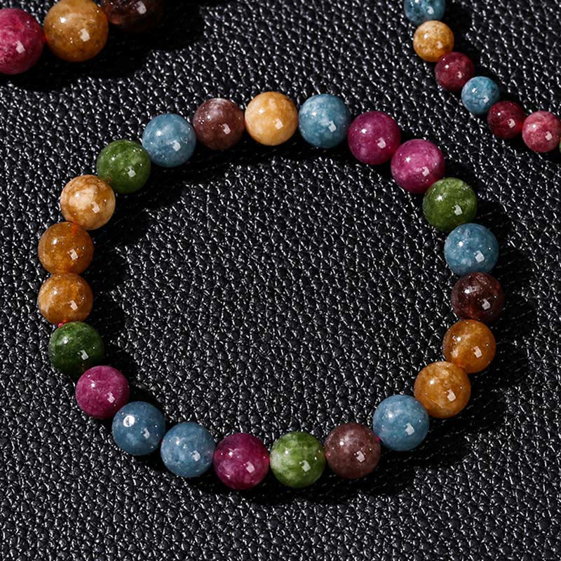 8mm Multicolor Tourmaline Spiritual Bracelet for Positivity