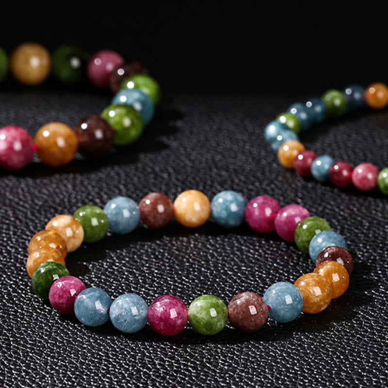 8mm Multicolor Tourmaline Spiritual Bracelet for Positivity