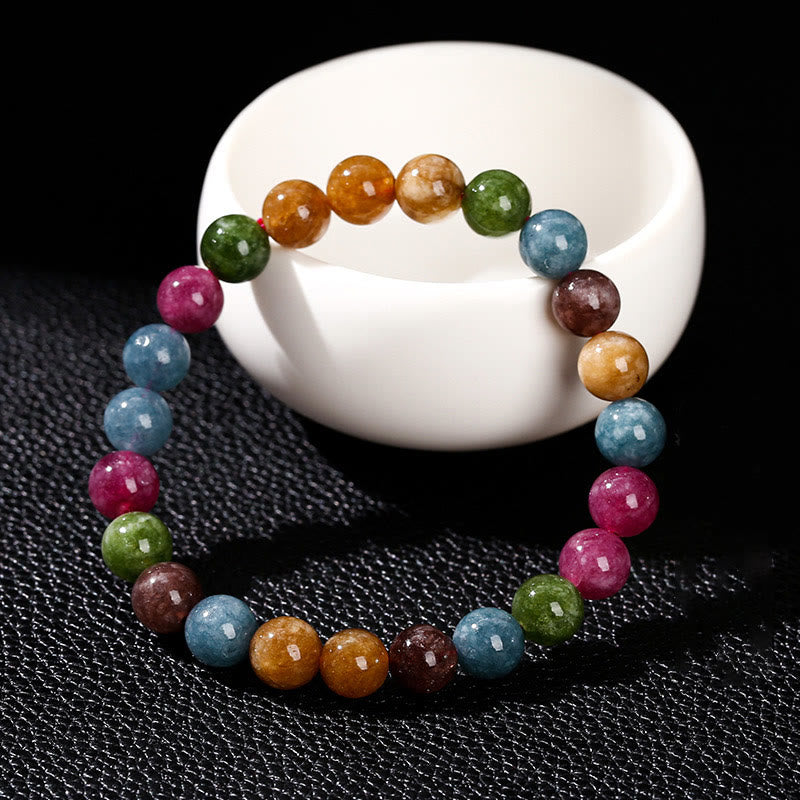 8mm Multicolor Tourmaline Spiritual Bracelet for Positivity