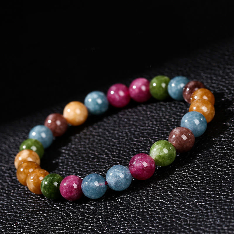 8mm Multicolor Tourmaline Spiritual Bracelet for Positivity
