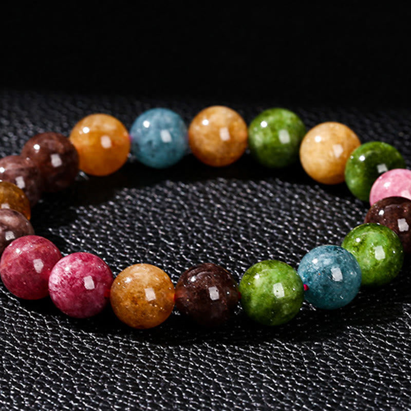 8mm Multicolor Tourmaline Spiritual Bracelet for Positivity