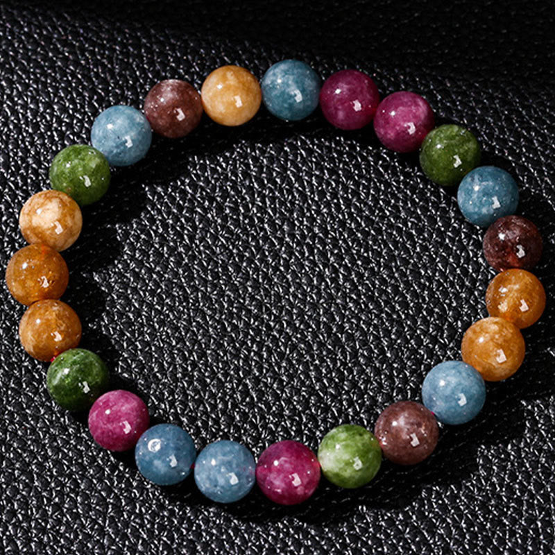 8mm Multicolor Tourmaline Spiritual Bracelet for Positivity