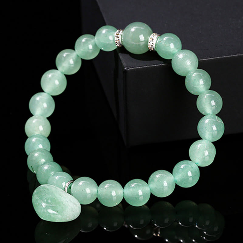 10mm Green Aventurine Love Heart Balance Bracelet