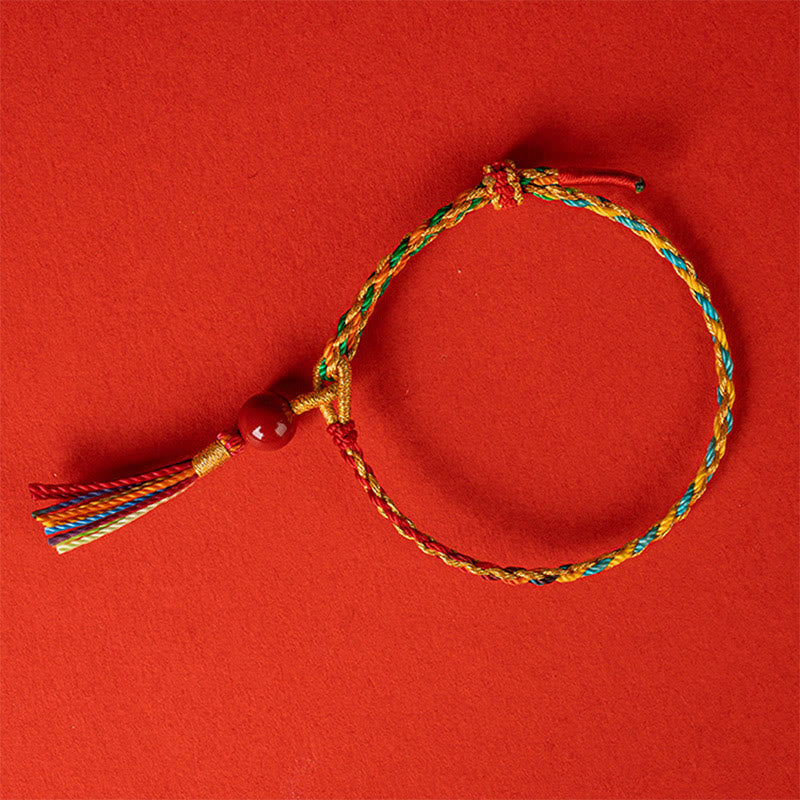 Colorful String Cinnabar Concentration Unisex Bracelet